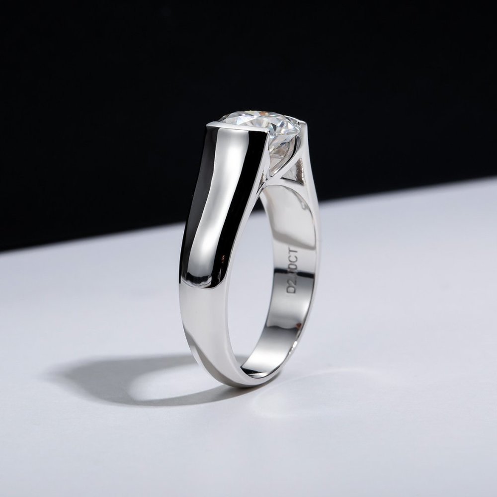 Certified 2 ct. t.w. Moissanite Diamond Engagement Ring NEW - Picture 11 of 16
